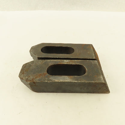 1-1/4"x2"x6" Serrated Steel Hold Down Slotted Heel Clamp Setup  Set Up Lot of 2