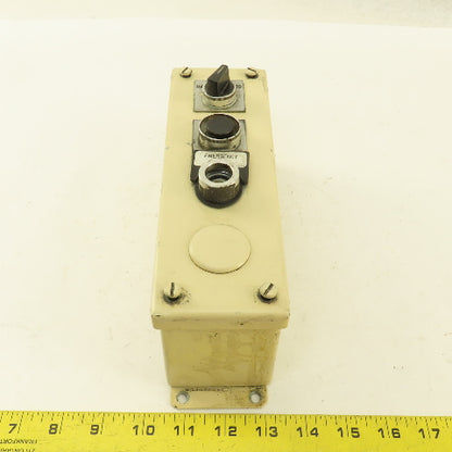 Hoffman H-277713 9" x 2-3/4" x 3-1/2" Button Pendant 4 Hole Enclosure
