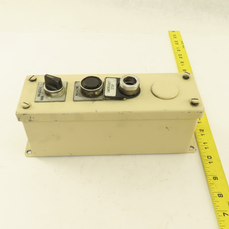 Hoffman H-277713 9" x 2-3/4" x 3-1/2" Button Pendant 4 Hole Enclosure