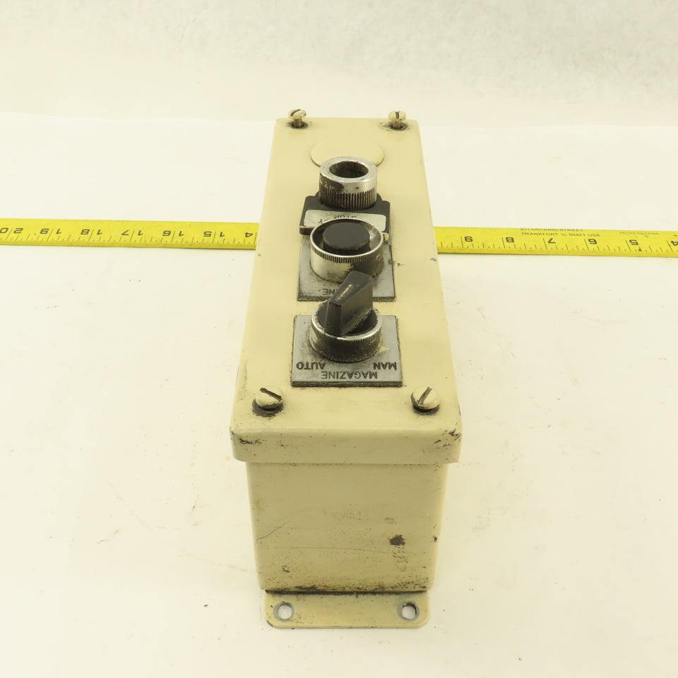 Hoffman H-277713 9" x 2-3/4" x 3-1/2" Button Pendant 4 Hole Enclosure