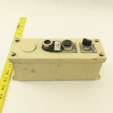 Hoffman H-277713 9" x 2-3/4" x 3-1/2" Button Pendant 4 Hole Enclosure