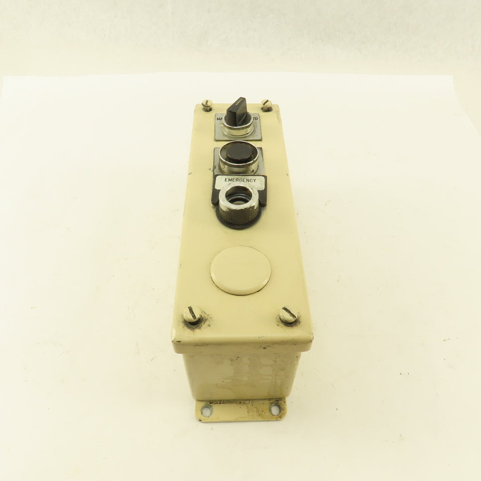 Hoffman H-277713 9" x 2-3/4" x 3-1/2" Button Pendant 4 Hole Enclosure