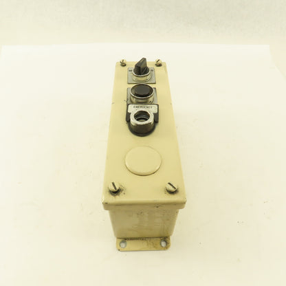 Hoffman H-277713 9" x 2-3/4" x 3-1/2" Button Pendant 4 Hole Enclosure