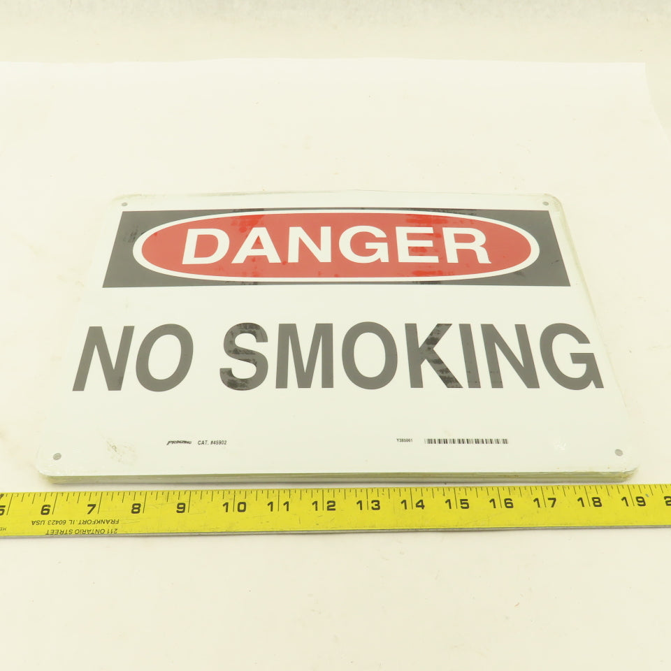 Prinzing DANGER No Smoking Sign Aluminum 14" x 10" Lot Of 10