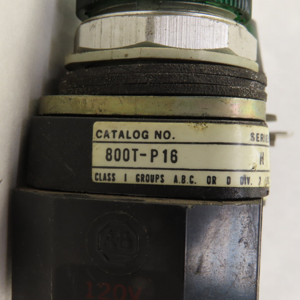 Allen Bradley 800T-P16 120V 50/60Hz Green Pilot Indicator Light Lot Of 3