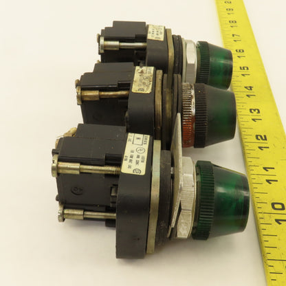 Allen Bradley 800T-P16 120V 50/60Hz Green Pilot Indicator Light Lot Of 3