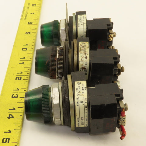 Allen Bradley 800T-P16 120V 50/60Hz Green Pilot Indicator Light Lot Of 3