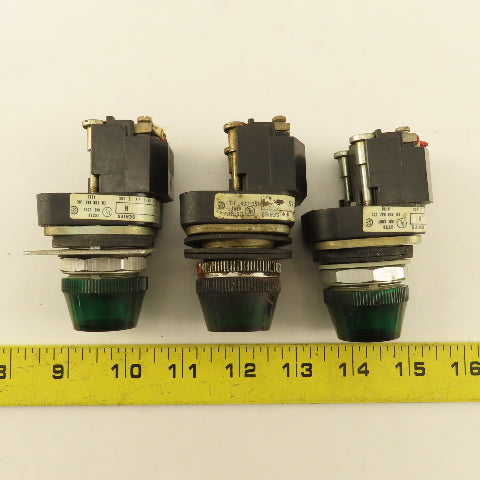 Allen Bradley 800T-P16 120V 50/60Hz Green Pilot Indicator Light Lot Of 3