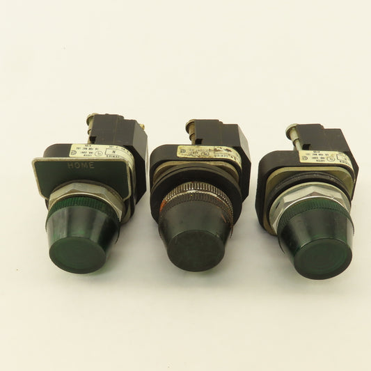 Allen Bradley 800T-P16 120V 50/60Hz Green Pilot Indicator Light Lot Of 3
