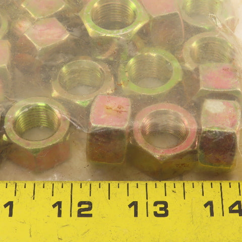 62FNFH8Y 5/8"-18 Grade 8 Fine Thread Yellow Zinc Hex Nuts Lot Of 25
