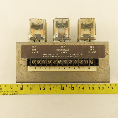 Minster 490-0107 110V AC/DC Time Delay Relay Unit