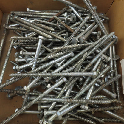 5/16" x 6" Zinc Coated Hex Head Lag Bolts Lot Of 100