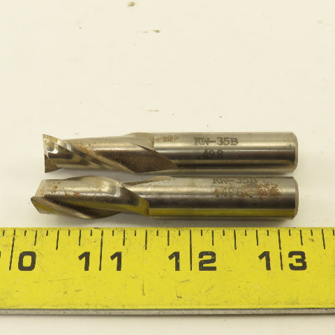 Putnam KW-35B 2 Flute Highs Speed Steel End Mill 0.498 Diameter 1" Loc Lot of 2