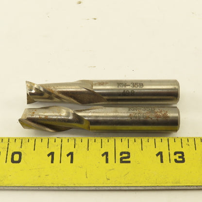 Putnam KW-35B 2 Flute Highs Speed Steel End Mill 0.498 Diameter 1" Loc Lot of 2
