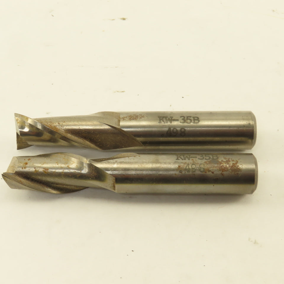 Putnam KW-35B 2 Flute Highs Speed Steel End Mill 0.498 Diameter 1" Loc Lot of 2