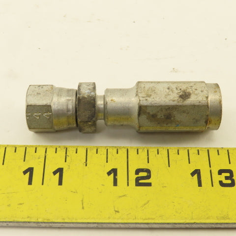 Parker 3/16" ID No Skive Hose x (-4) 7/16-24 Female Swivel Hydraulic Fitting