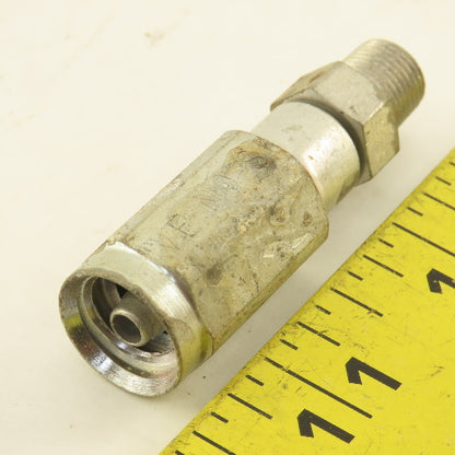 Parker 3/16" ID No Skive Hose x (-4) 7/16-24 Male Straight Hydraulic Fitting