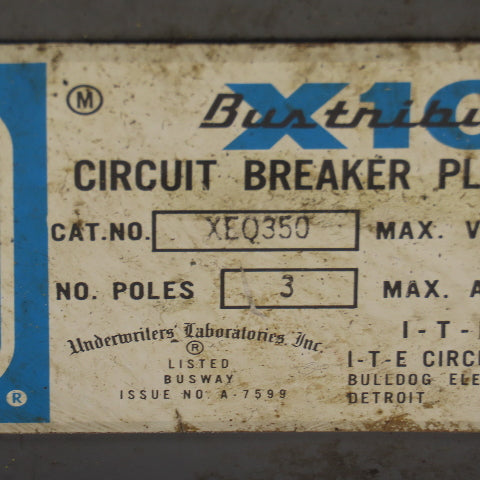 Bulldog Electric XEQ350 Bustribution X100 240VAC 50A Circuit Breaker Plug