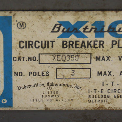 Bulldog Electric XEQ350 Bustribution X100 240VAC 50A Circuit Breaker Plug
