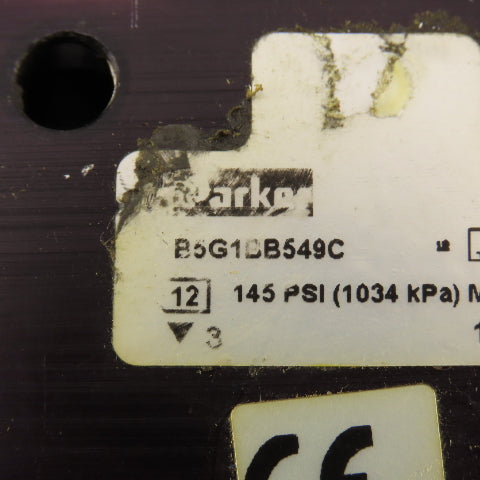 Parker B5G1BB549C 3/2 Position Pneumatic Directional Valve 24VDC Coil