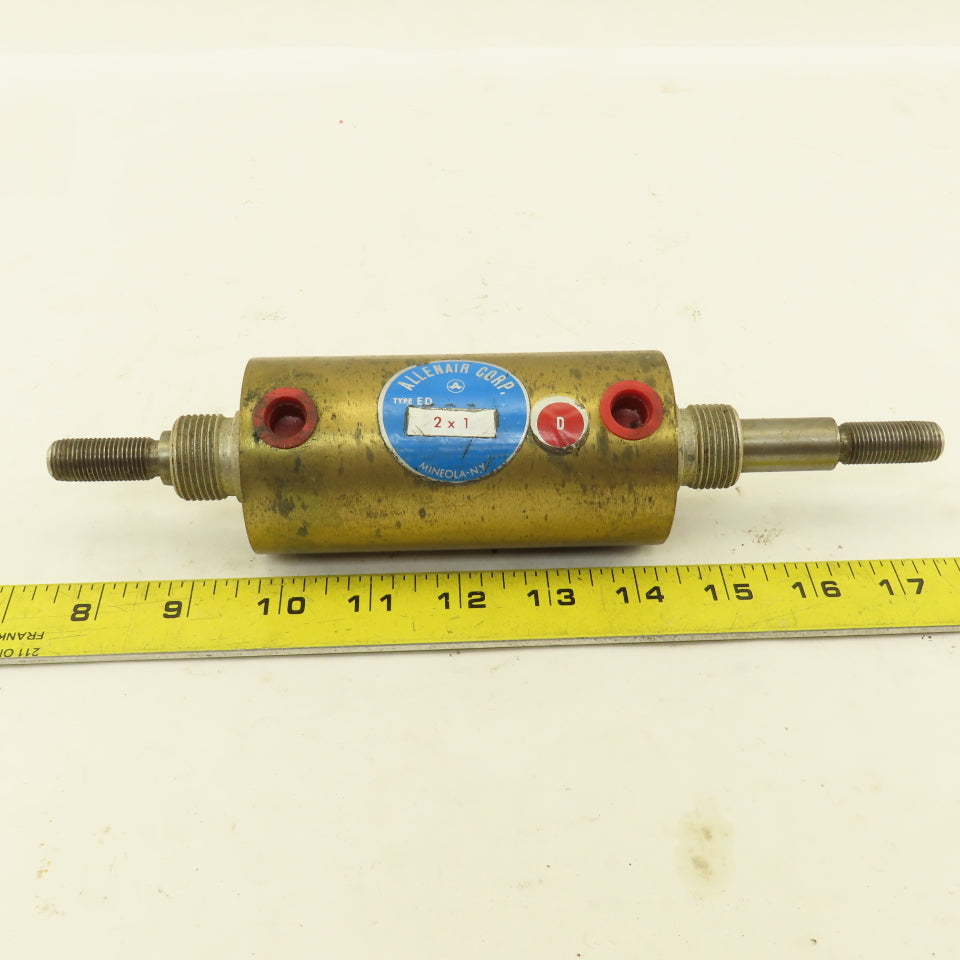 Allenair Corp ED 2x1 Pneumatic Cylinder 2" Bore 1" Double Ended Stroke