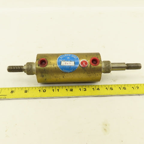 Allenair Corp ED 2x1 Pneumatic Cylinder 2" Bore 1" Double Ended Stroke