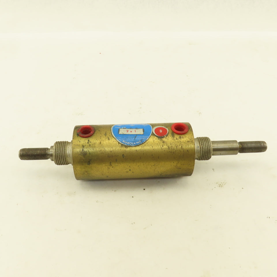 Allenair Corp ED 2x1 Pneumatic Cylinder 2" Bore 1" Double Ended Stroke