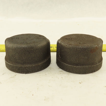 Anvil 1-1/2" Malleable Iron Black Pipe Cap USA Lot Of 2