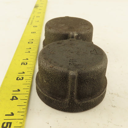 Anvil 1-1/2" Malleable Iron Black Pipe Cap USA Lot Of 2
