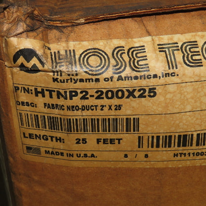 Hose Tec HTNP2-200X25 Neo-Duct 2" 30PSI Black Neoprene Ducting Hose 25'