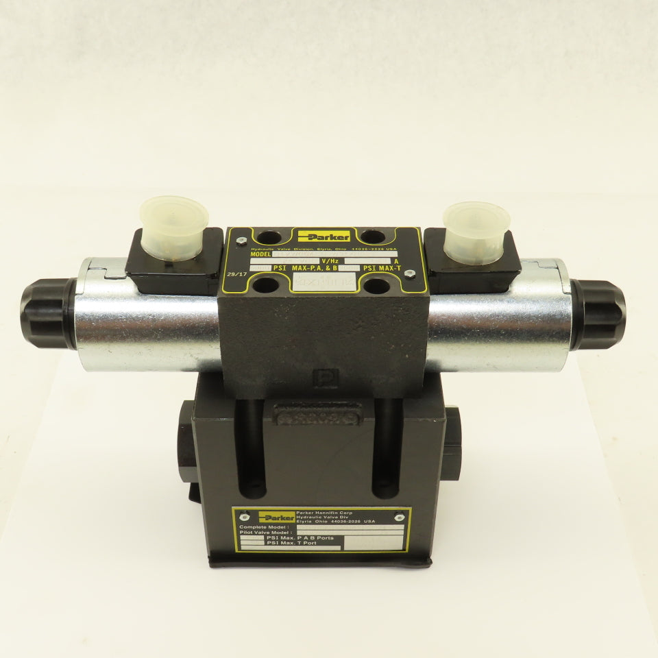 Parker D1VW004CNJW91XB023 Pilot Operated Hydraulic Valve 4 Way 2 Stage 24VDC