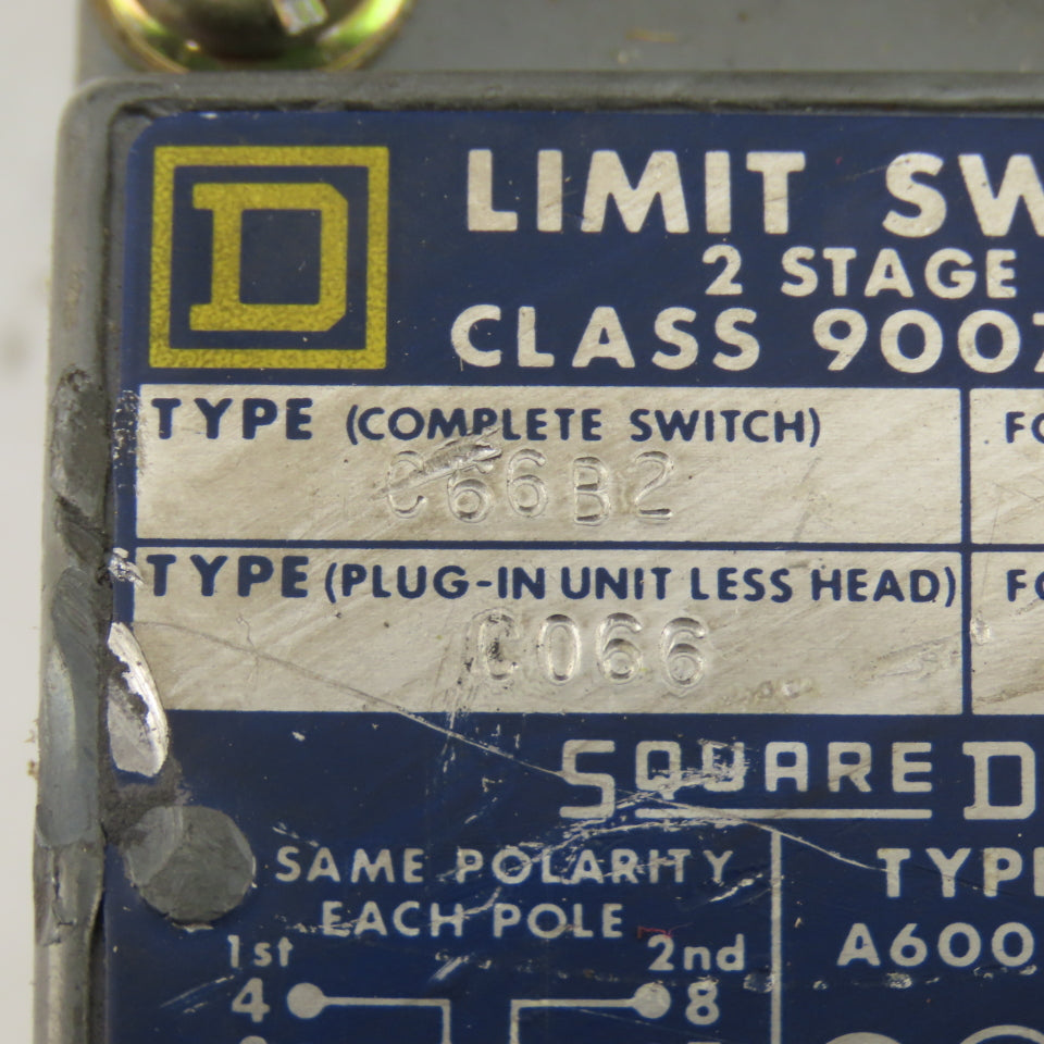 Square D C66B2 2 Stage Limit Switch 600V Rocker Arm