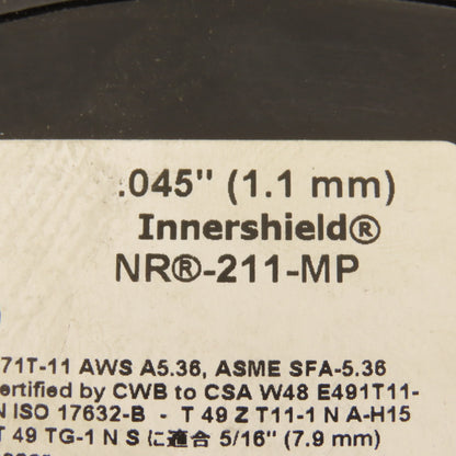 Lincoln Electric NR-211-MP Flux-Cored Welding Wire 10Lb Spool 0.045in Dia.