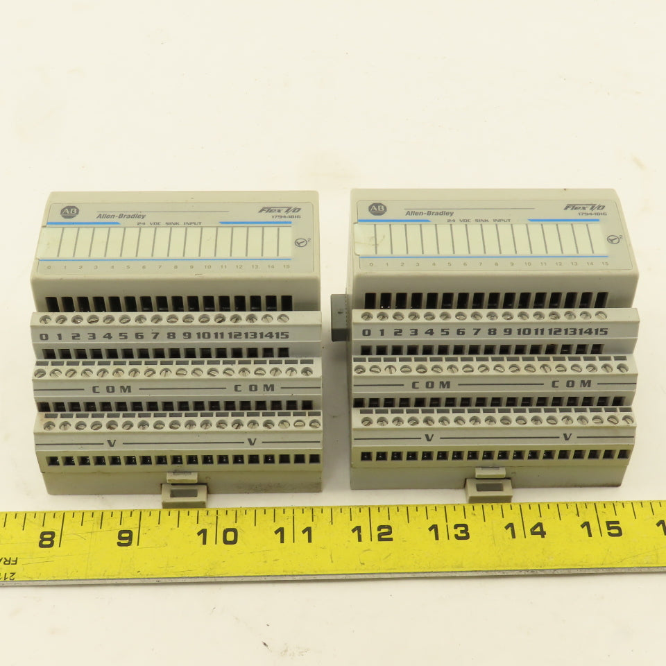 Allen Bradley 1794-1B16 Flex I/O 24VDC Sink 16 Point Input Module Lot Of 2