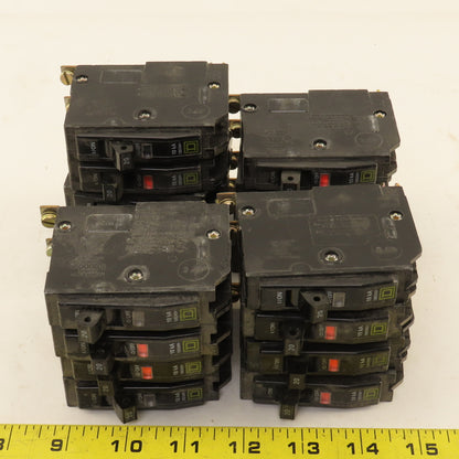 Square D Type QOB 20A Single Pole Circuit Breakers Lot Of 17