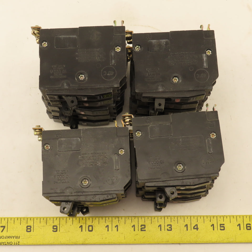 Square D Type QOB 20A Single Pole Circuit Breakers Lot Of 17