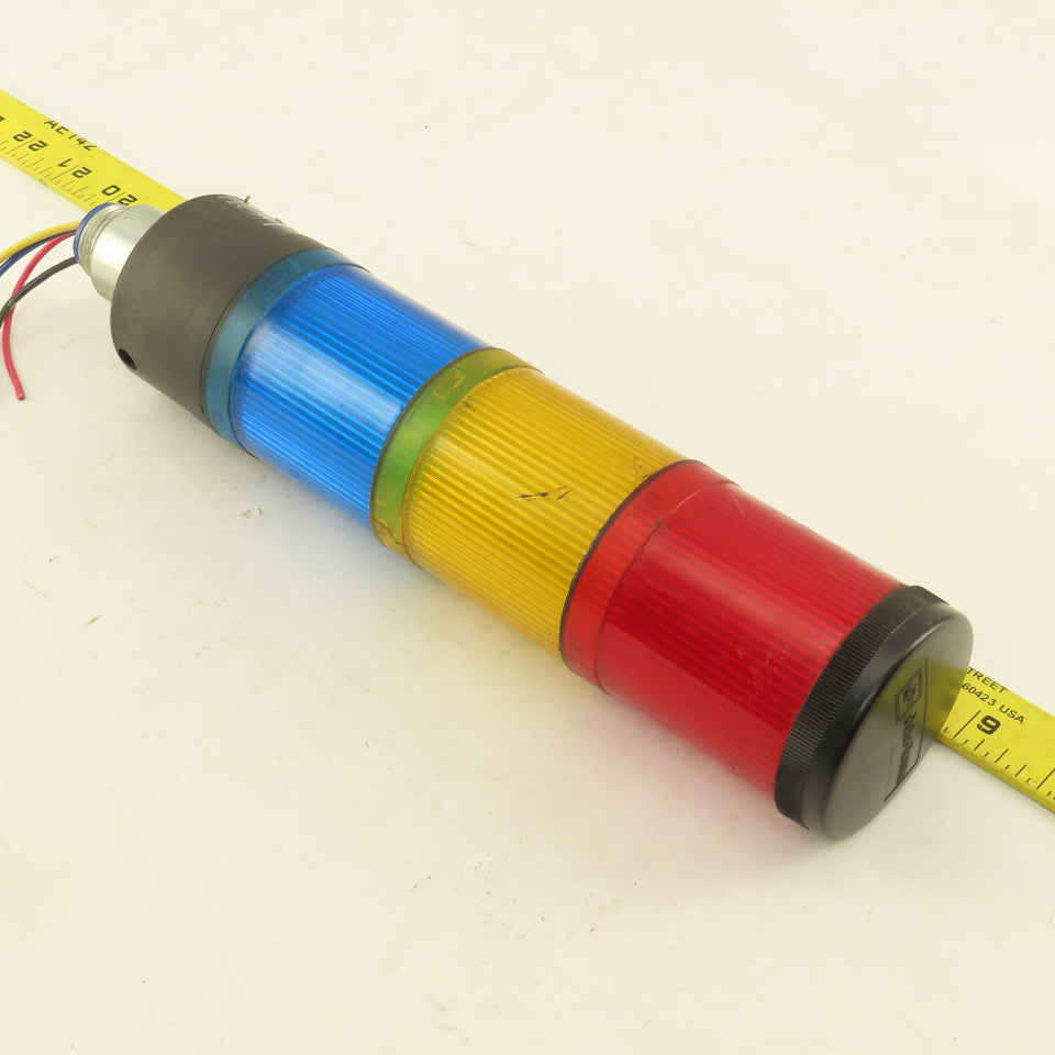 Cutler Hammer E26BFV2 Red Amber Blue Flashing Stack Light Tower 24VDC