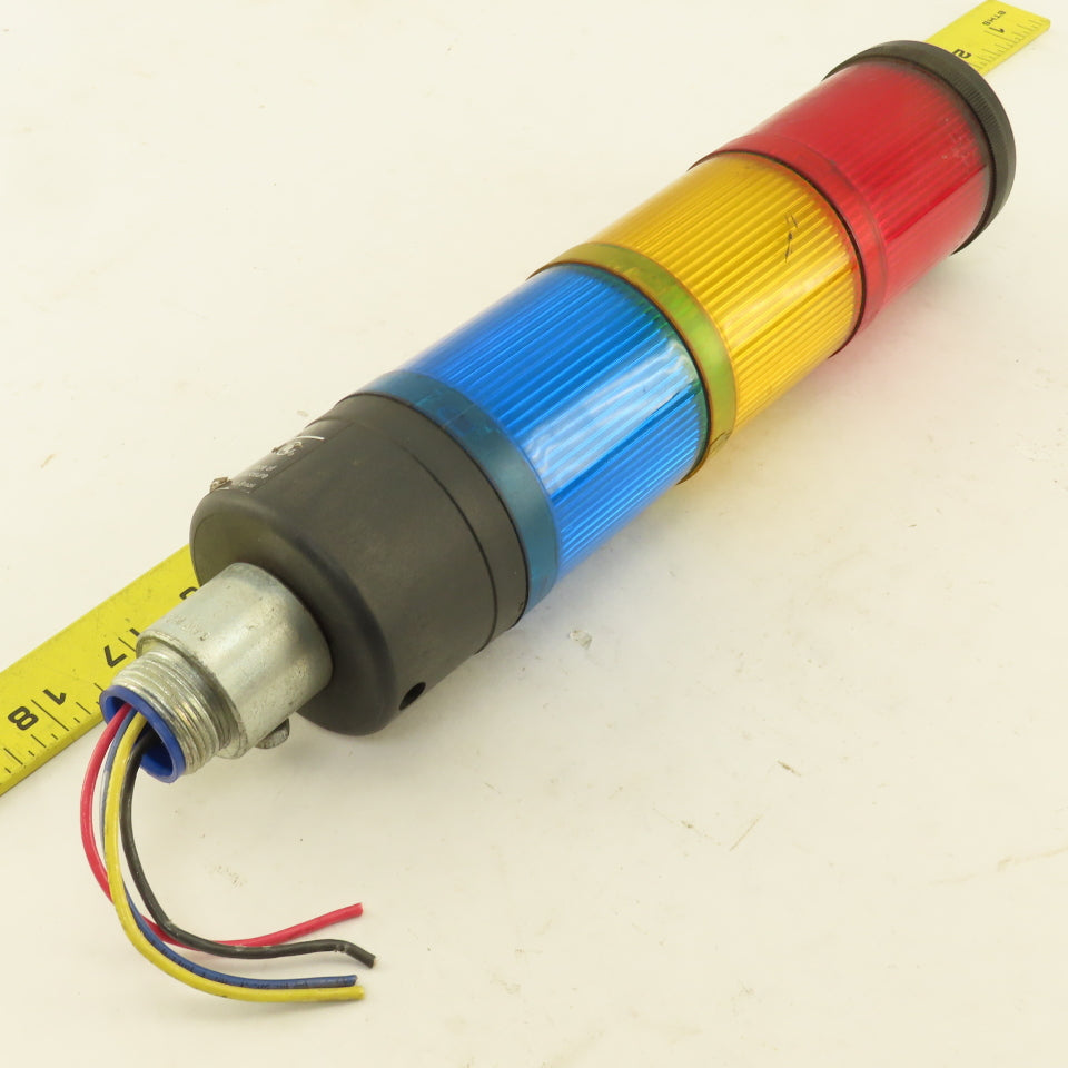 Cutler Hammer E26BFV2 Red Amber Blue Flashing Stack Light Tower 24VDC