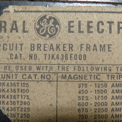 General Electric TJK436F000 400A Molded Case Thermal Magnetic Circuit Breaker