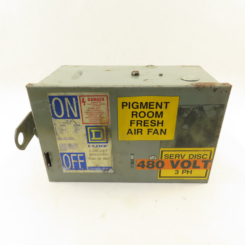Square D PFA34020G I-Line 20A 480V 3 Pole Bus Tap Disconnect Switch