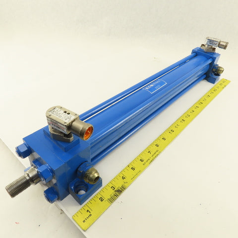 Eaton NZ 2" Bore 18" Stroke Hydraulic Cylinder W/ BES516-200-S Proximity Sensors