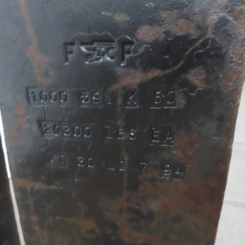 60" Full Taper Rod Pin Mount Forklift Forks 8"x3" 20,600 lb Cap Ea. for 4" Shaft