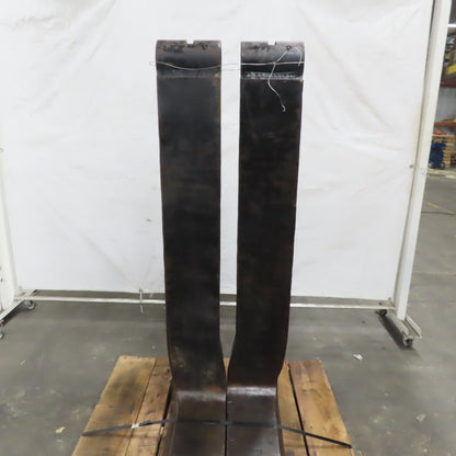 60" Full Taper Rod Pin Mount Forklift Forks 8"x3" 20,600 lb Cap Ea. for 4" Shaft