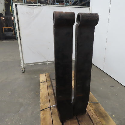 60" Full Taper Rod Pin Mount Forklift Forks 8"x3" 20,600 lb Cap Ea. for 4" Shaft