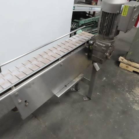 Keeline Stainless Steel Slider Bed Conveyor 4-1/2" Plastic Chain Belt 73" OAL