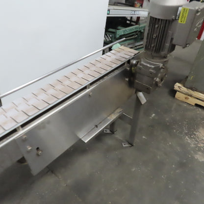 Keeline Stainless Steel Slider Bed Conveyor 4-1/2" Plastic Chain Belt 73" OAL