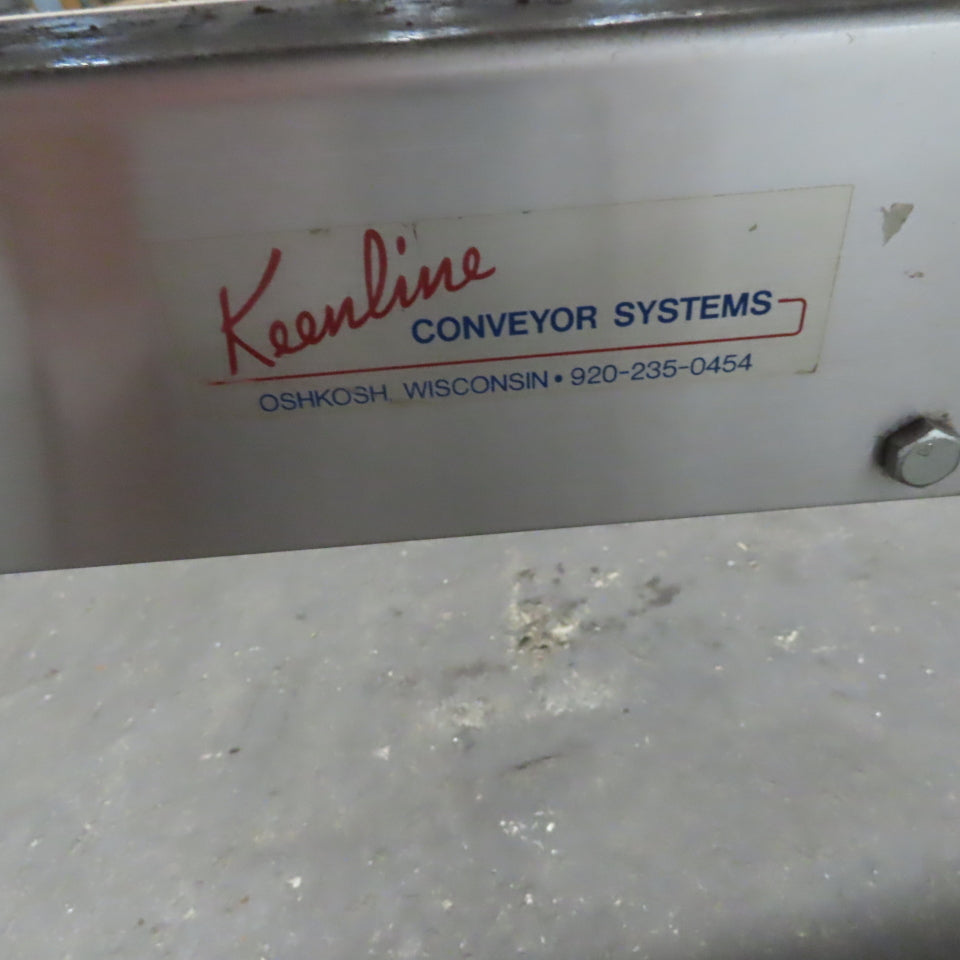 Keeline Stainless Steel Slider Bed Conveyor 4-1/2" Plastic Chain Belt 73" OAL