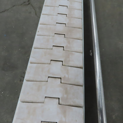 Keeline Stainless Steel Slider Bed Conveyor 4-1/2" Plastic Chain Belt 73" OAL