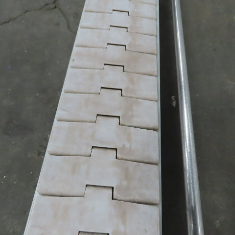 Keeline Stainless Steel Slider Bed Conveyor 4-1/2" Plastic Chain Belt 73" OAL