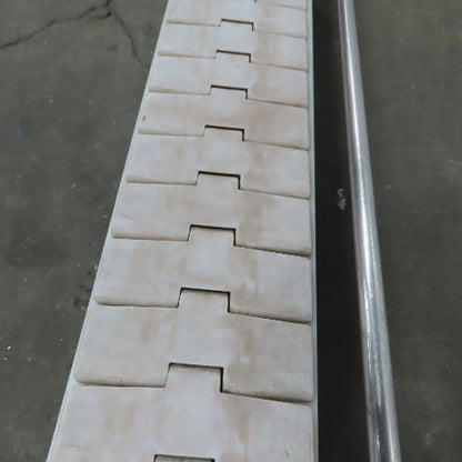 Keeline Stainless Steel Slider Bed Conveyor 4-1/2" Plastic Chain Belt 73" OAL